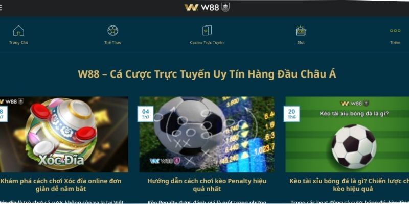 Trải nghiệm kho game cá cược đa dạng cùng W88